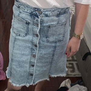 Acid wash jean skirt